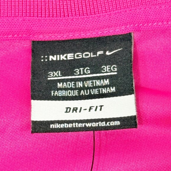 Nike Golf Mens 3XL Pink Polo Shirt Dri-Fit Micro-Pique - NWT - Picture 5 of 6